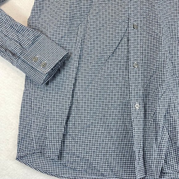 BOSS HUGO BOSS Mens L Blue Patterned Long Sleeve Button Down Shirt - Picture 5 of 14